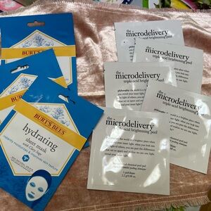 Philosophy Microdelivery peel plus Burt’s Bees Hydrating Sheet Mask